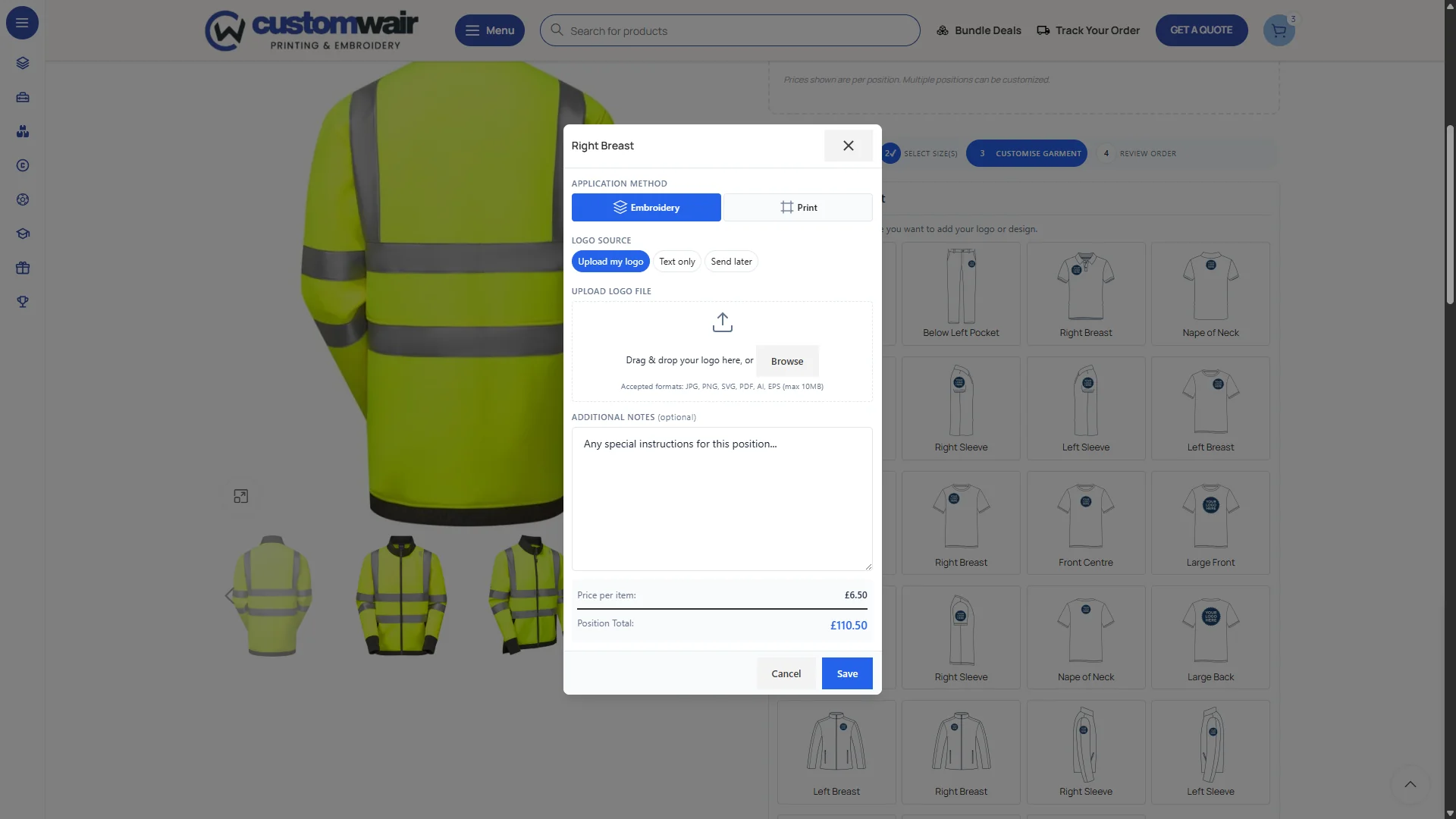 Customwair Product Customizer — screenshot 3