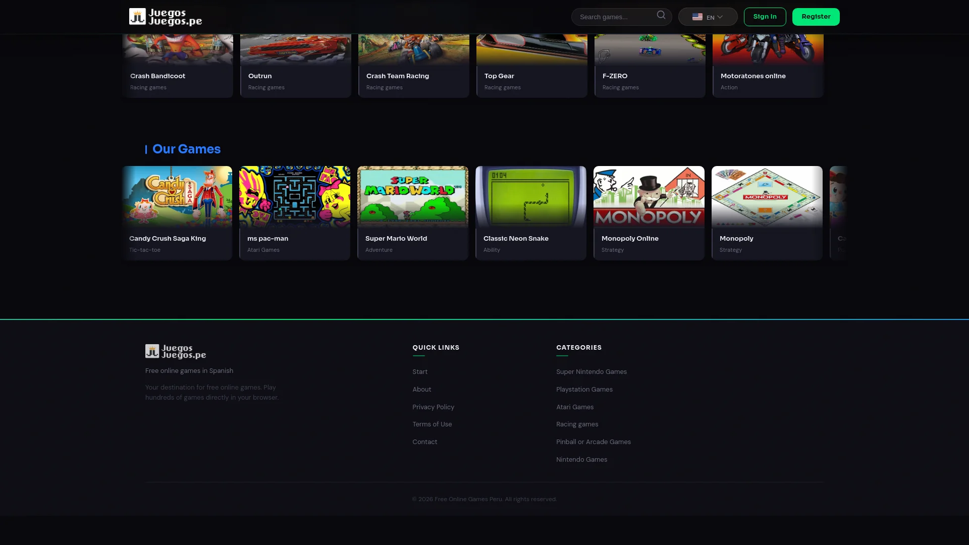 JuegosJuegos.pe — screenshot 2