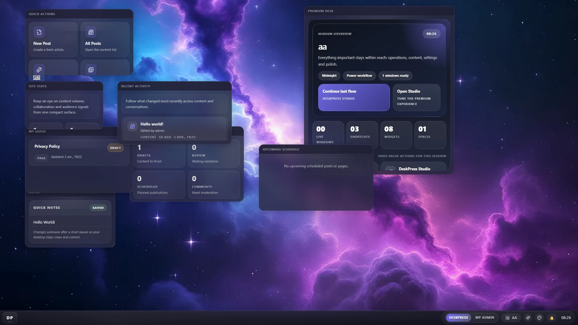 Capture du projet DeskPress
